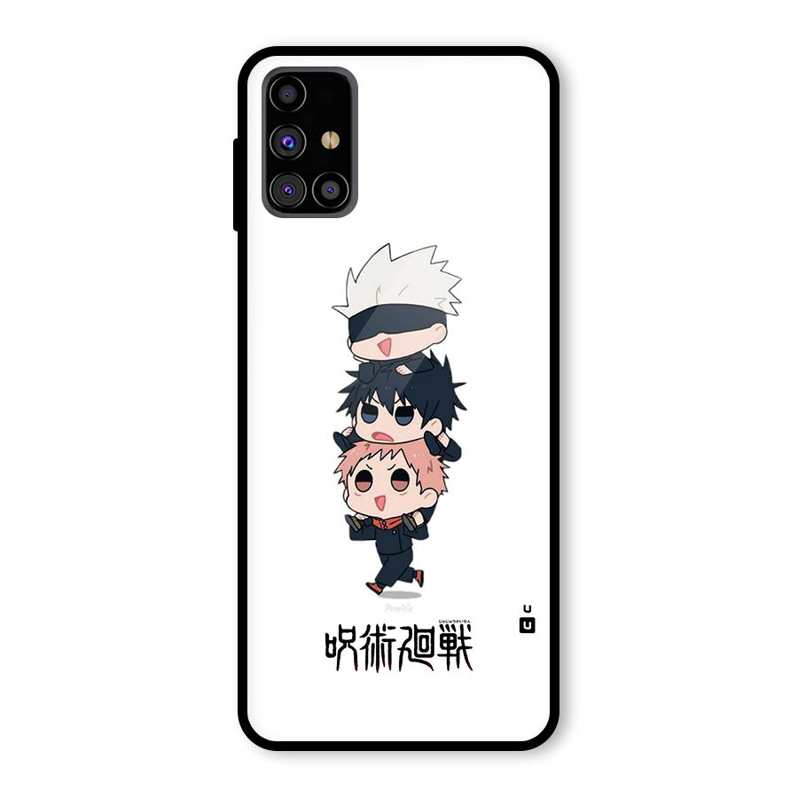 Top Gojo Squad Glass Back Case for Galaxy M31s
