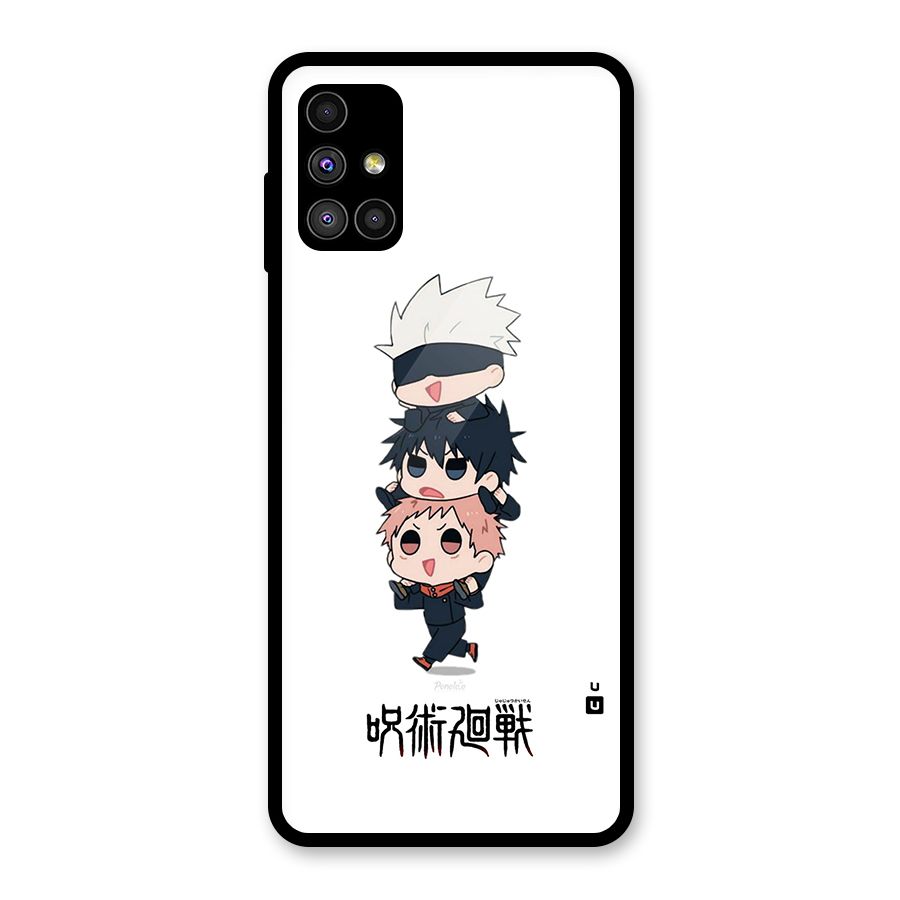 Top Gojo Squad Glass Back Case for Galaxy M51