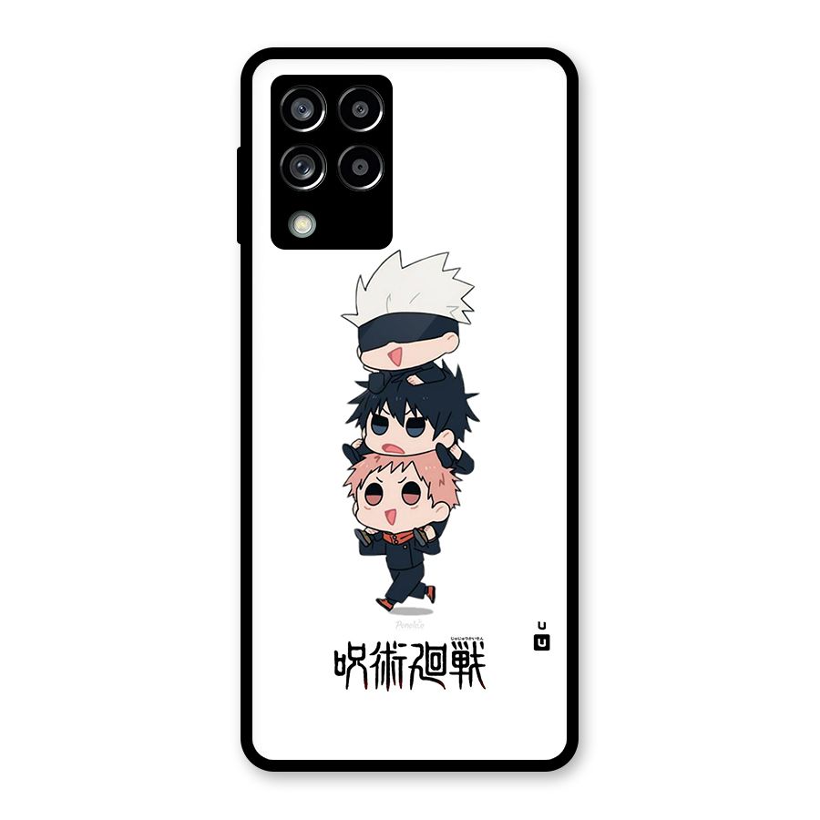 Top Gojo Squad Glass Back Case for Galaxy M53 5G