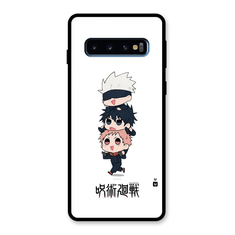 Top Gojo Squad Glass Back Case for Galaxy S10