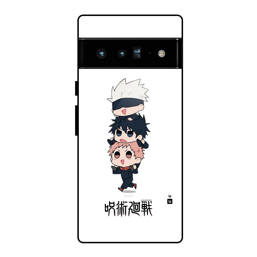 Top Gojo Squad Glass Back Case for Google Pixel 6 Pro