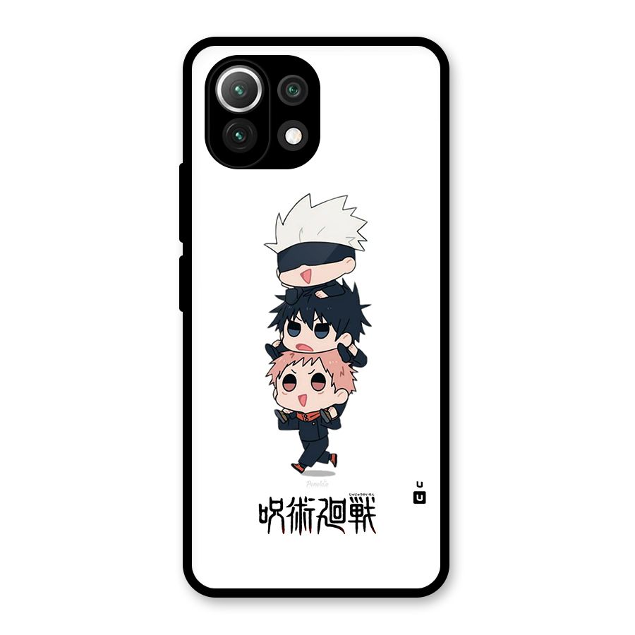 Top Gojo Squad Glass Back Case for Mi 11 Lite NE 5G
