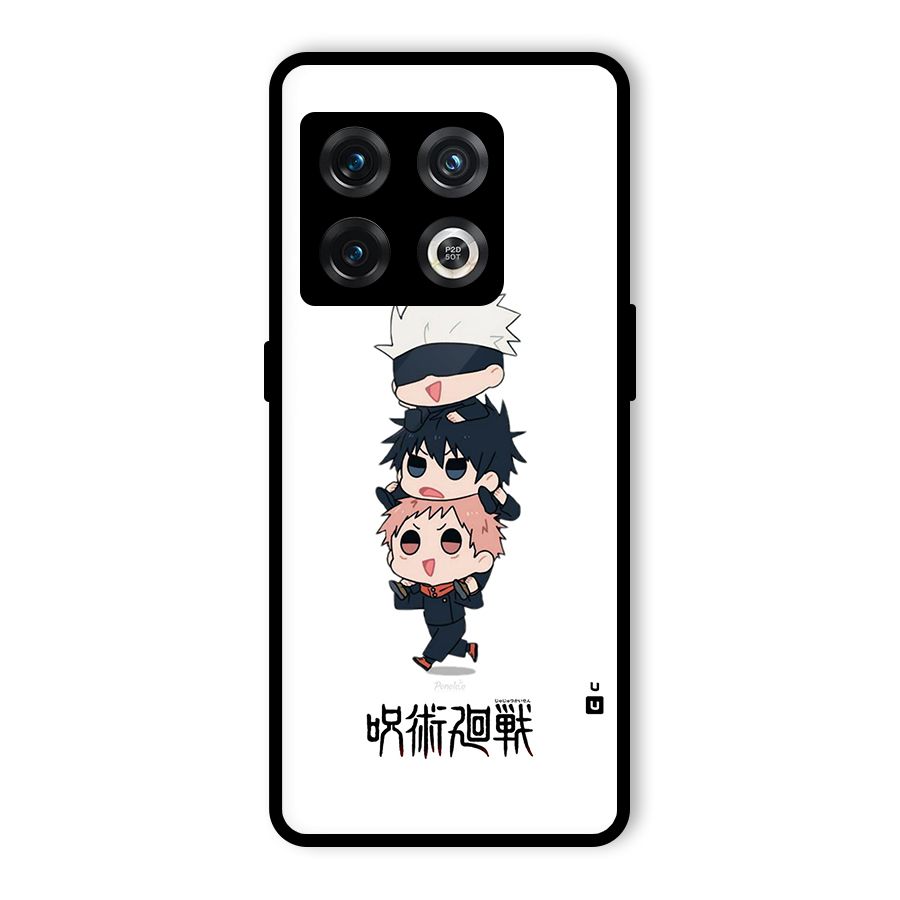 Top Gojo Squad Glass Back Case for OnePlus 10 Pro 5G