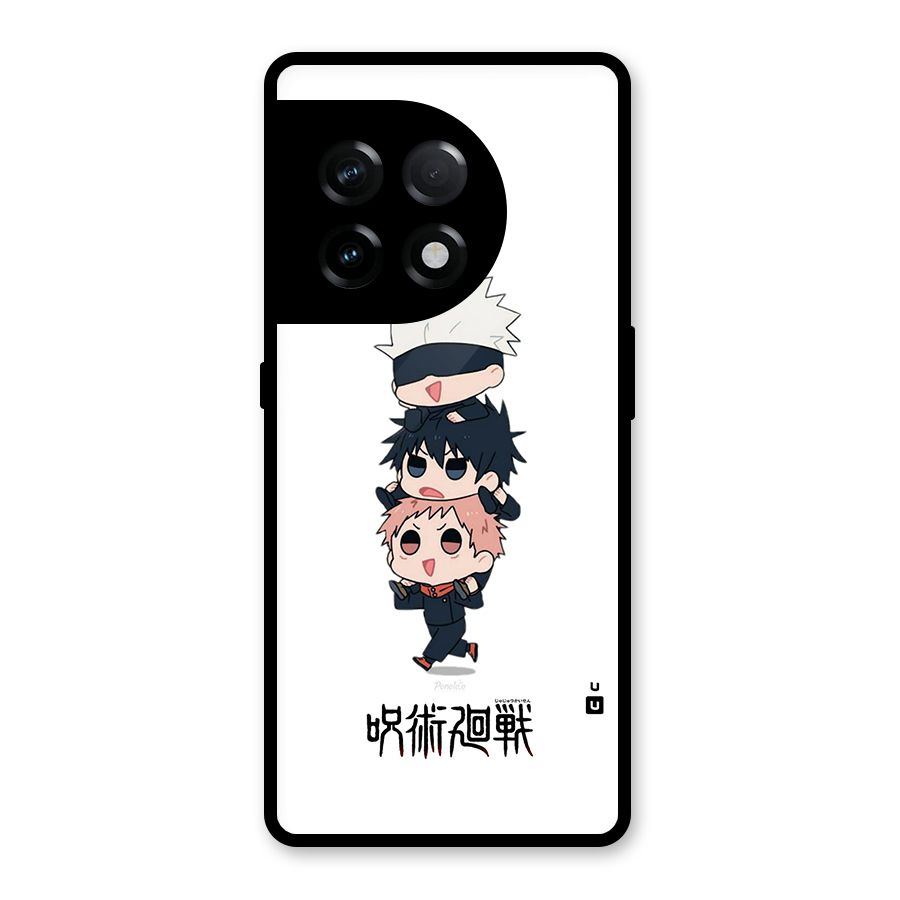 Top Gojo Squad Glass Back Case for OnePlus 11R