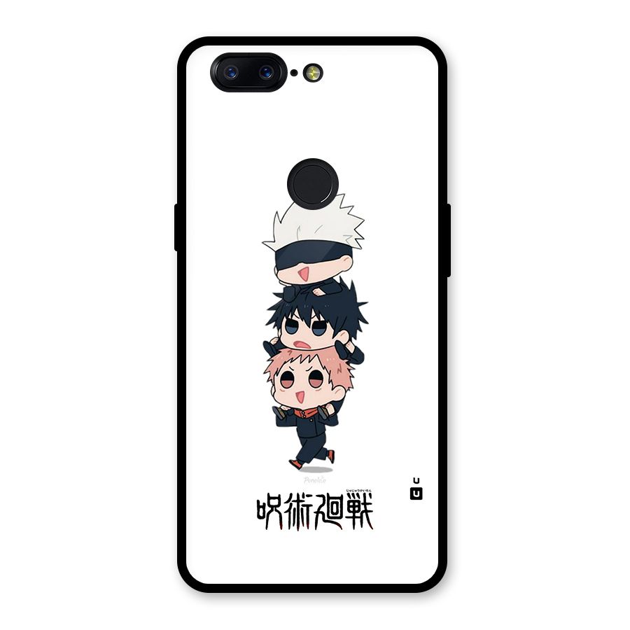 Top Gojo Squad Glass Back Case for OnePlus 5T