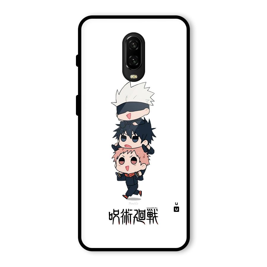 Top Gojo Squad Glass Back Case for OnePlus 6T