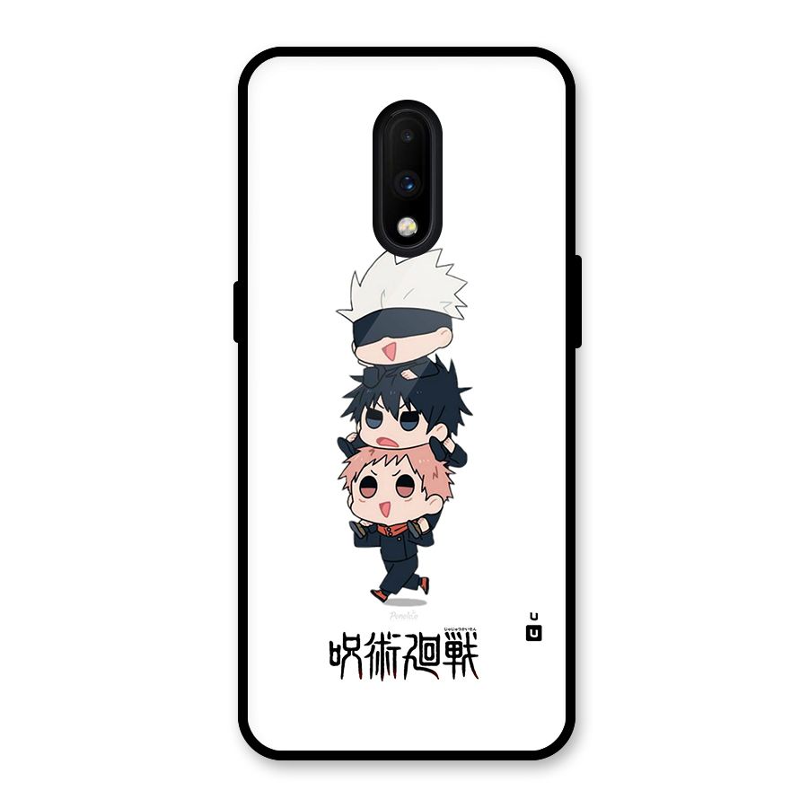 Top Gojo Squad Glass Back Case for OnePlus 7