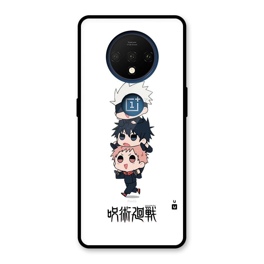 Top Gojo Squad Glass Back Case for OnePlus 7T