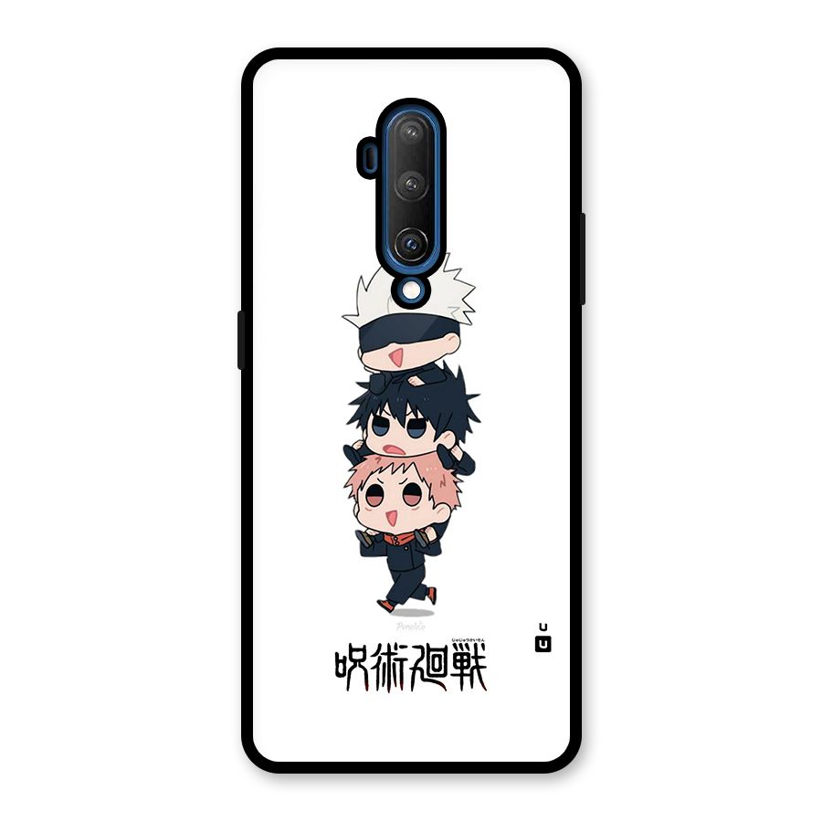 Top Gojo Squad Glass Back Case for OnePlus 7T Pro
