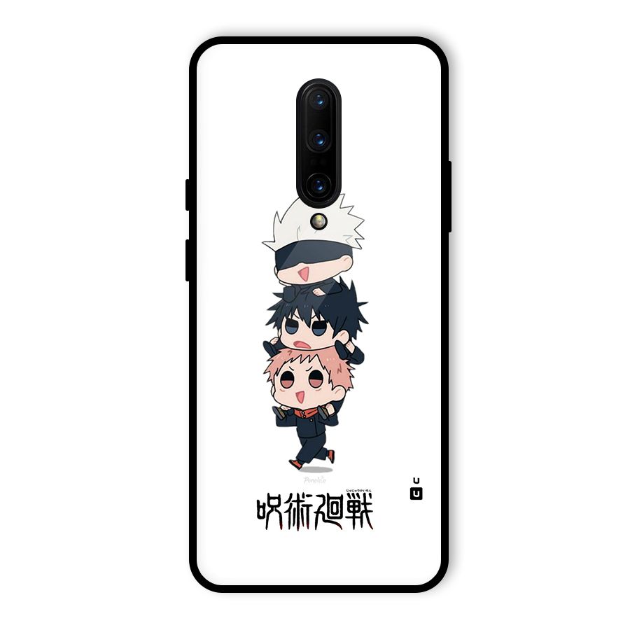 Top Gojo Squad Glass Back Case for OnePlus 7 Pro