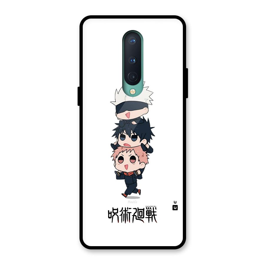 Top Gojo Squad Glass Back Case for OnePlus 8