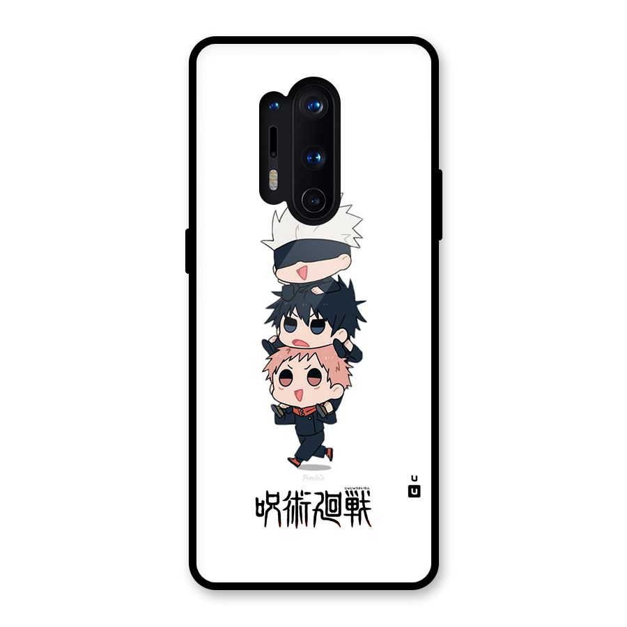 Top Gojo Squad Glass Back Case for OnePlus 8 Pro
