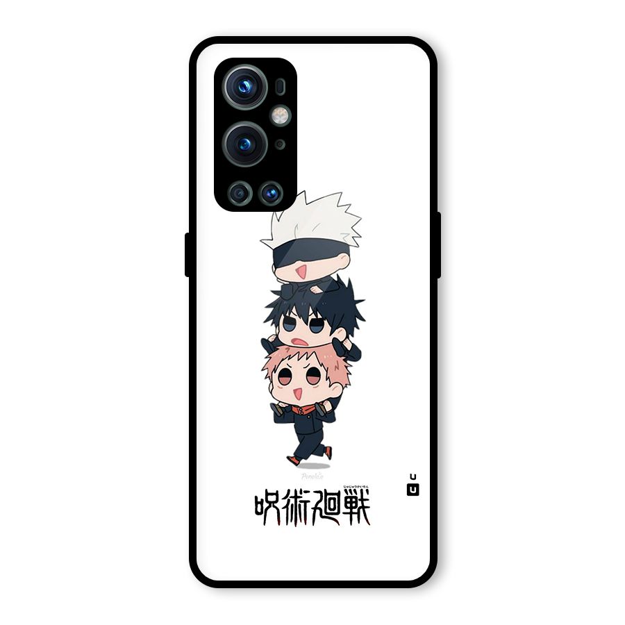 Top Gojo Squad Glass Back Case for OnePlus 9 Pro