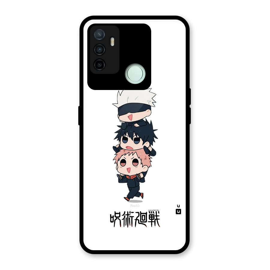 Top Gojo Squad Glass Back Case for Oppo A53