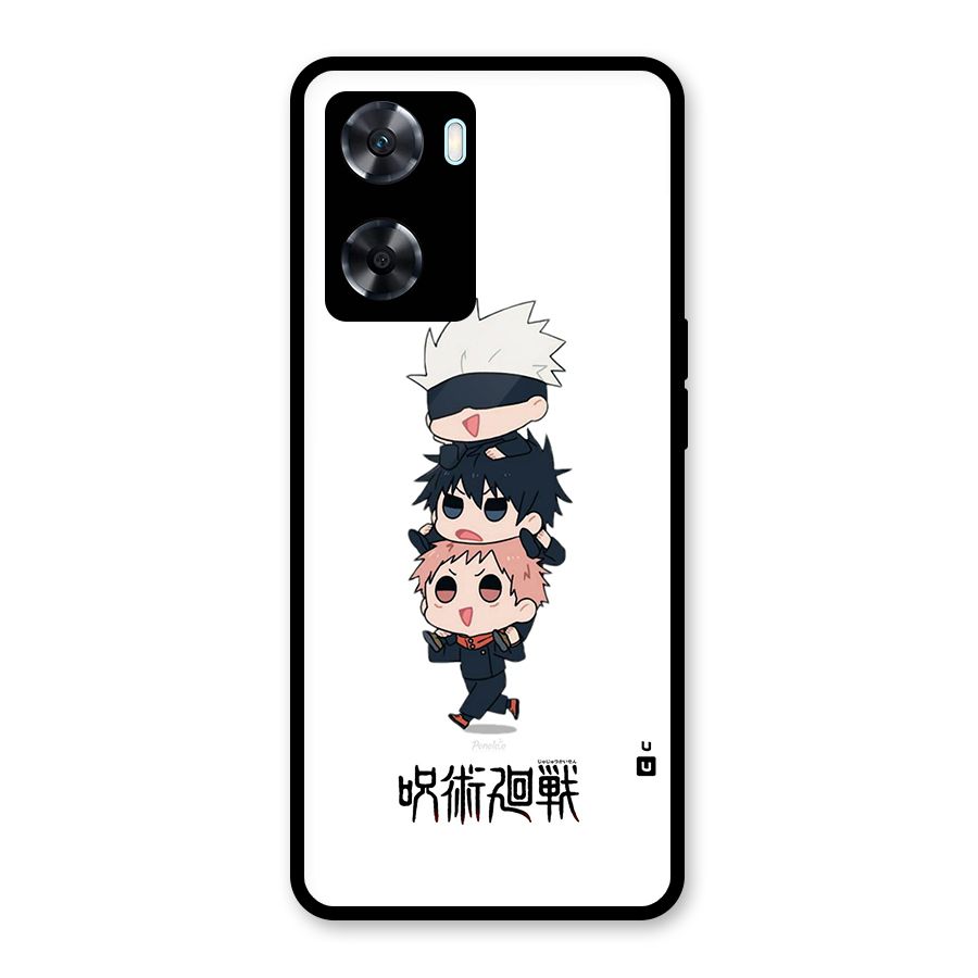 Top Gojo Squad Glass Back Case for Oppo A77