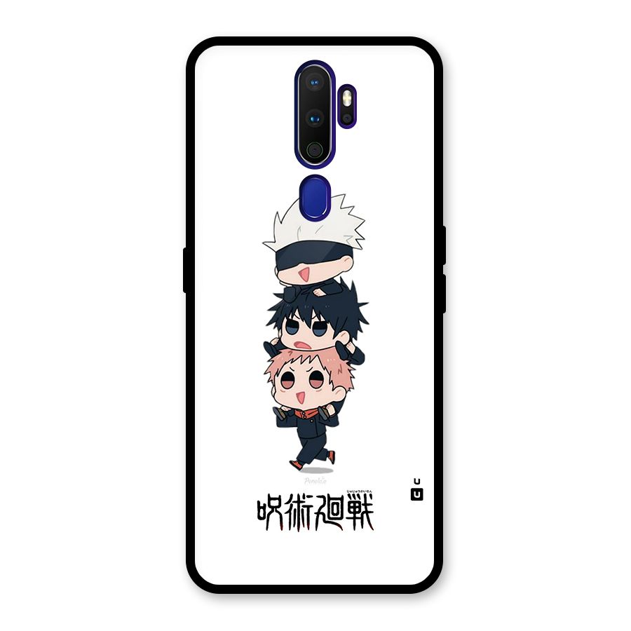Top Gojo Squad Glass Back Case for Oppo A9 (2020)
