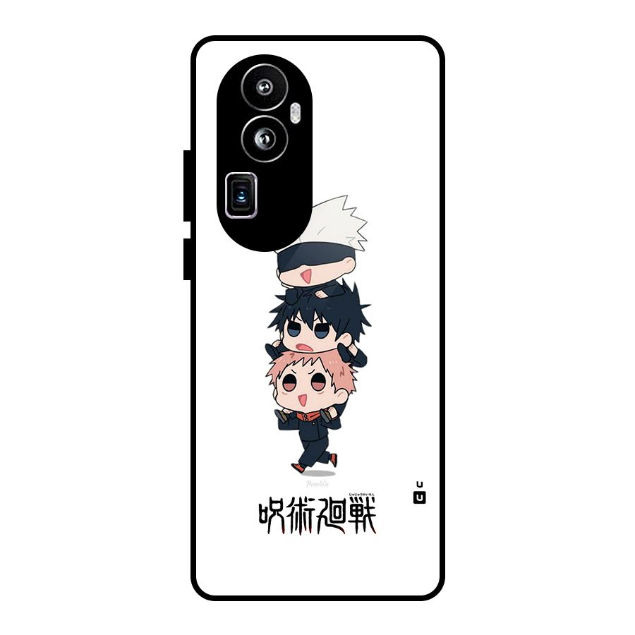 Top Gojo Squad Glass Back Case for Oppo Reno10 Pro Plus