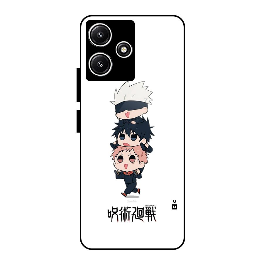 Top Gojo Squad Glass Back Case for Poco M6 Pro
