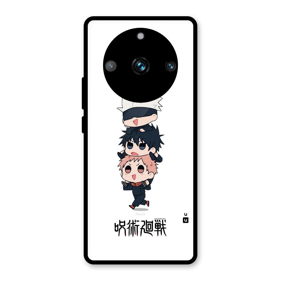 Top Gojo Squad Glass Back Case for Realme 11 Pro Plus