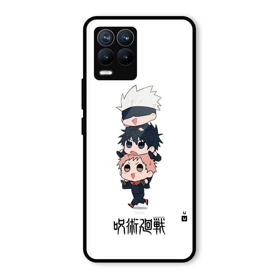Top Gojo Squad Glass Back Case for Realme 8
