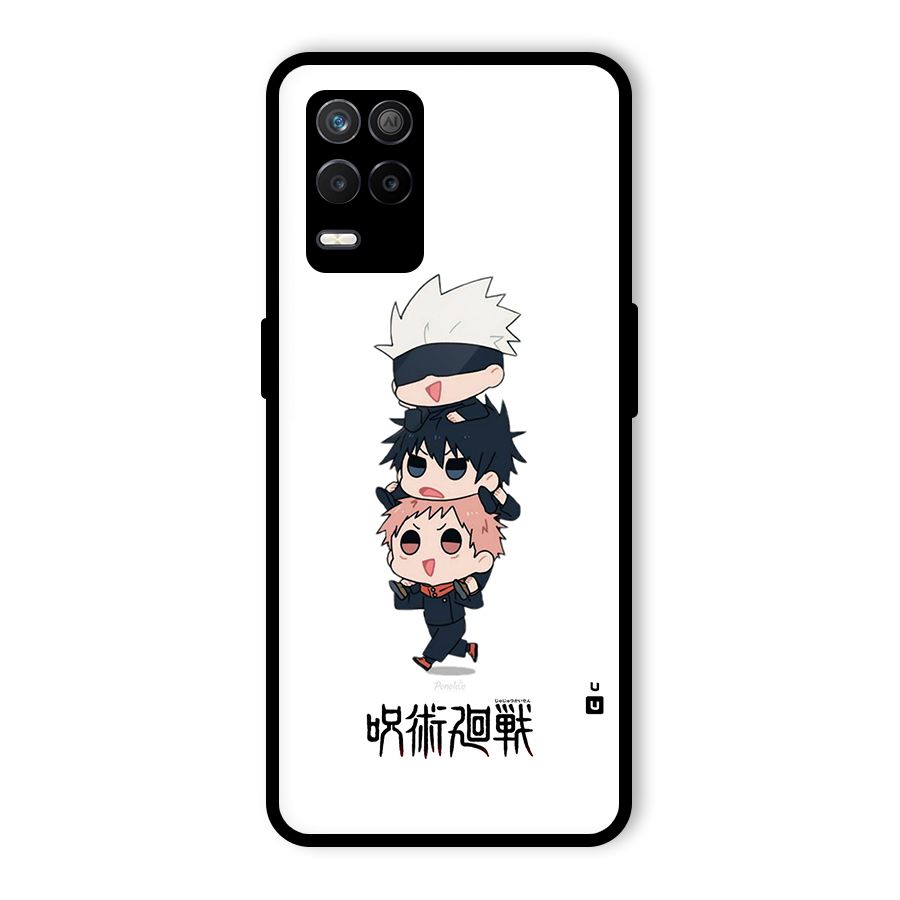 Top Gojo Squad Glass Back Case for Realme 8s 5G