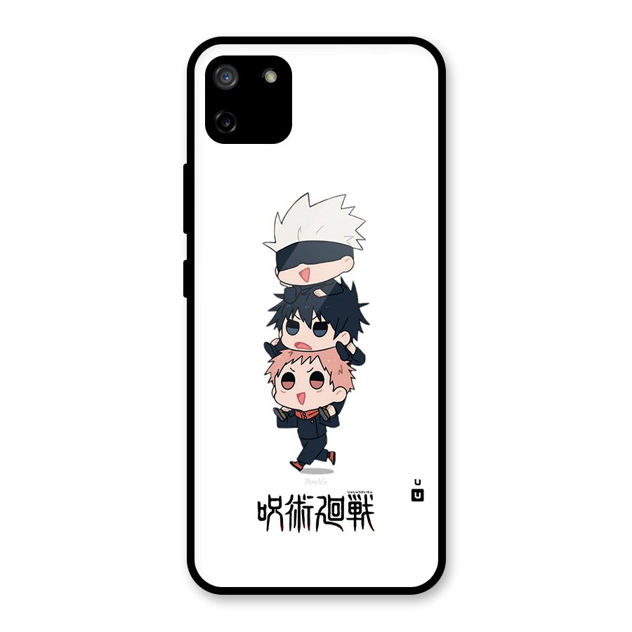 Top Gojo Squad Glass Back Case for Realme C11