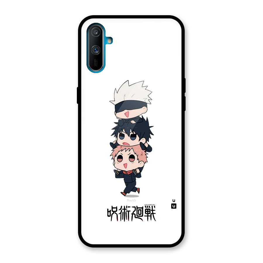 Top Gojo Squad Glass Back Case for Realme C3