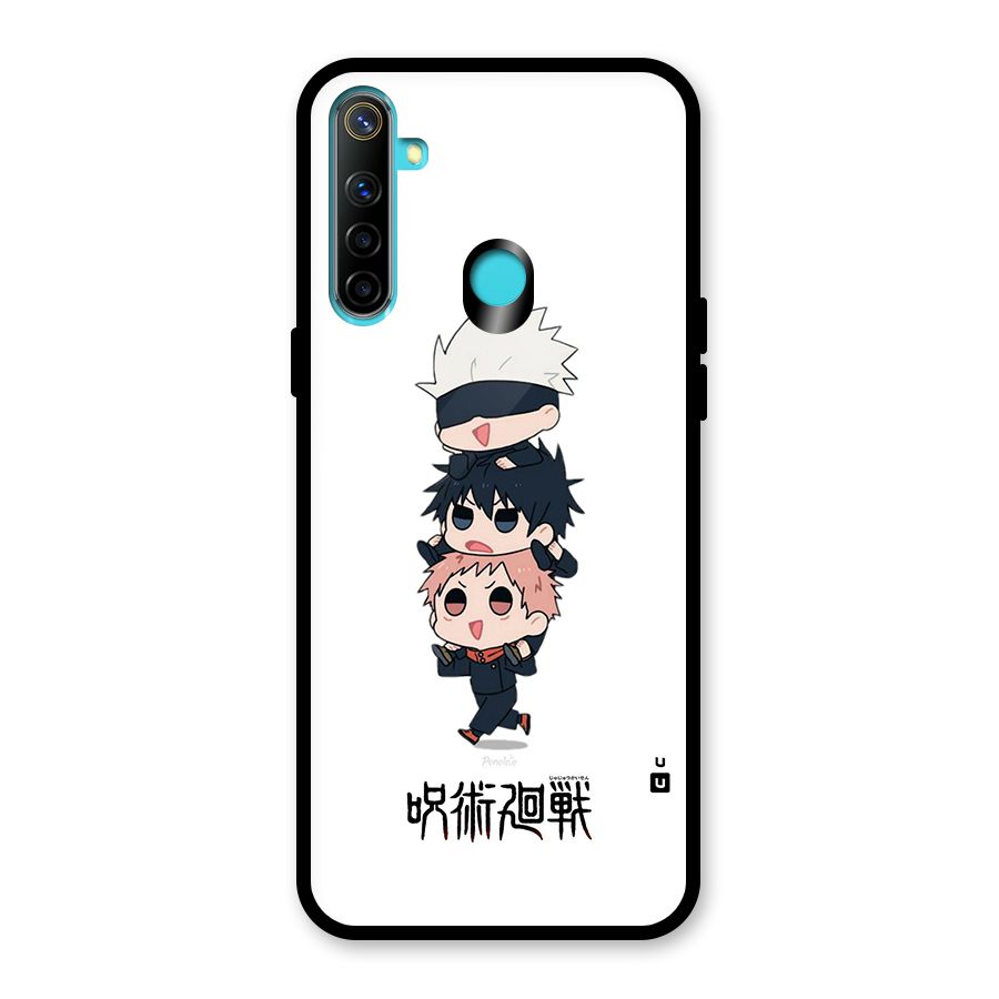 Top Gojo Squad Glass Back Case for Realme Narzo 10