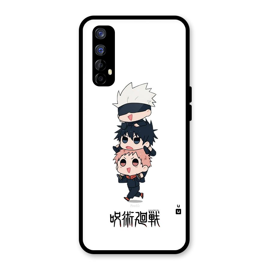 Top Gojo Squad Glass Back Case for Realme Narzo 20 Pro