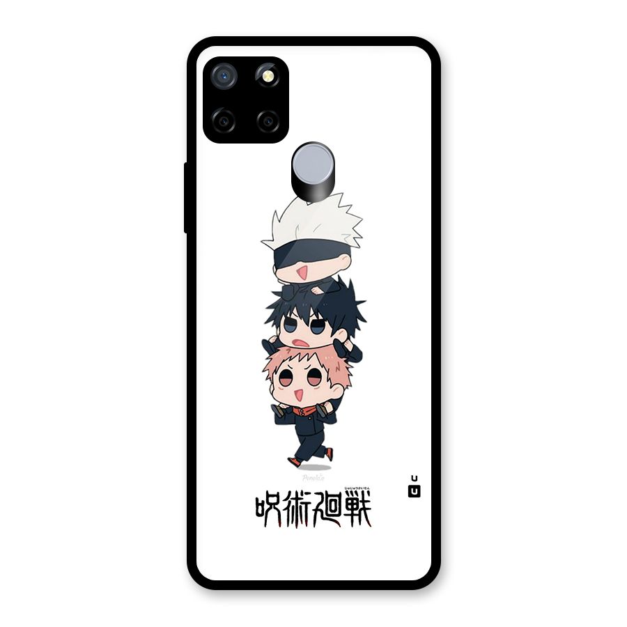 Top Gojo Squad Glass Back Case for Realme Narzo 30A