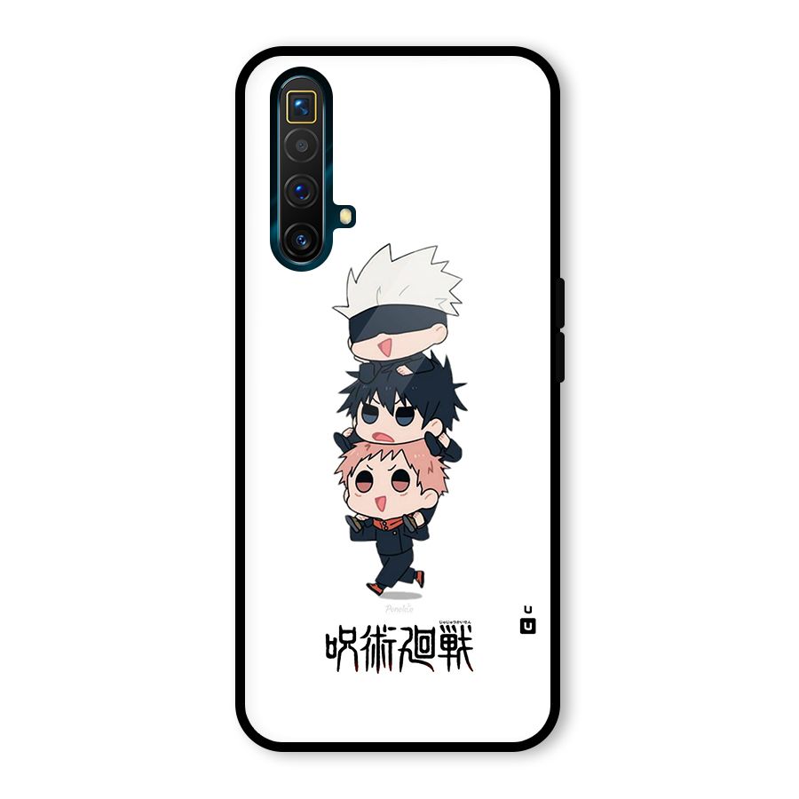Top Gojo Squad Glass Back Case for Realme X3