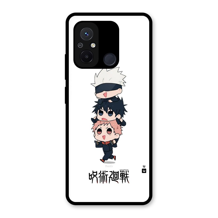 Top Gojo Squad Glass Back Case for Redmi 12C