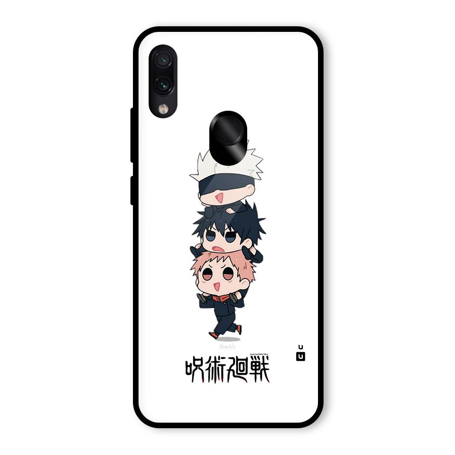 Top Gojo Squad Glass Back Case for Redmi Note 7 Pro