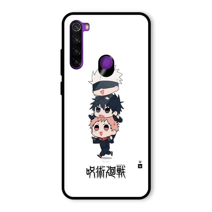 Top Gojo Squad Glass Back Case for Redmi Note 8