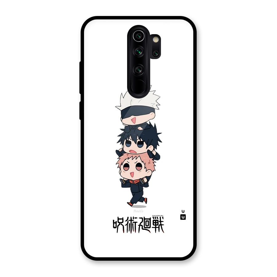 Top Gojo Squad Glass Back Case for Redmi Note 8 Pro