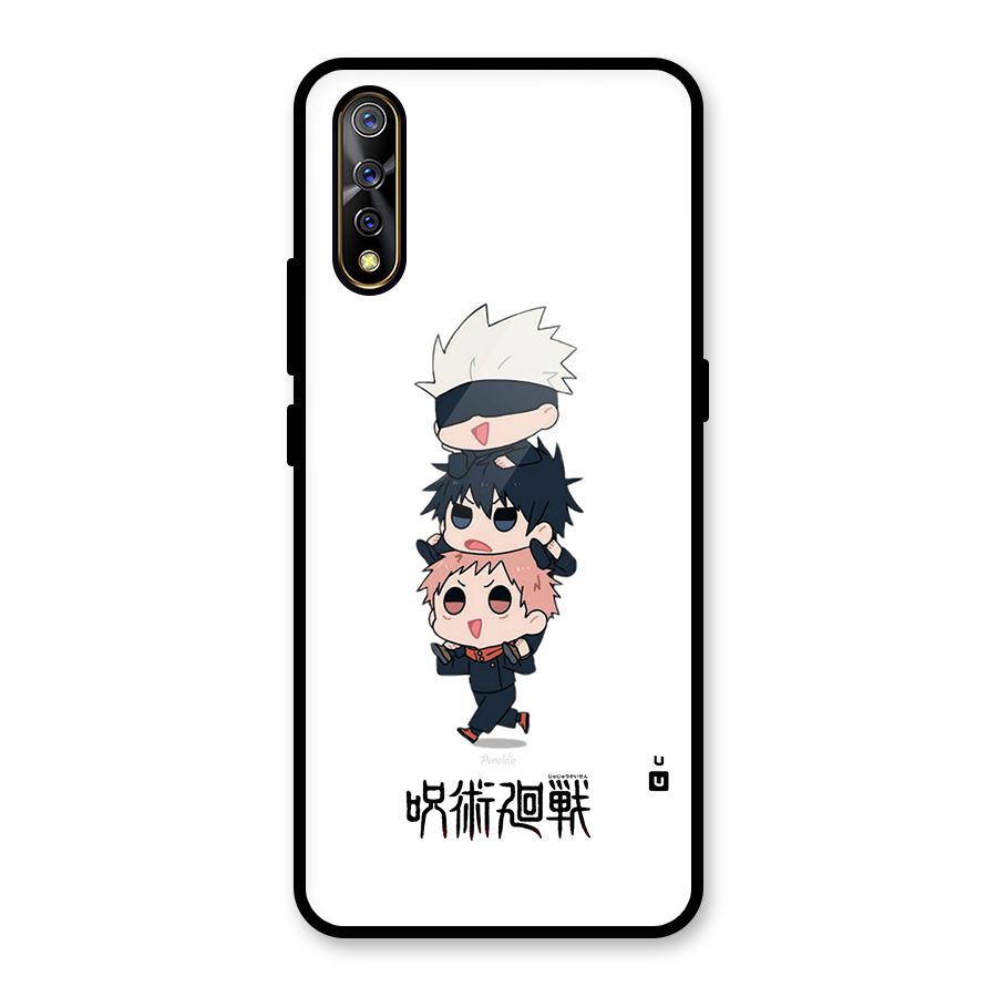 Top Gojo Squad Glass Back Case for Vivo S1