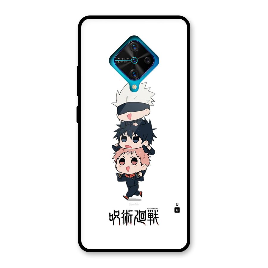 Top Gojo Squad Glass Back Case for Vivo S1 Pro