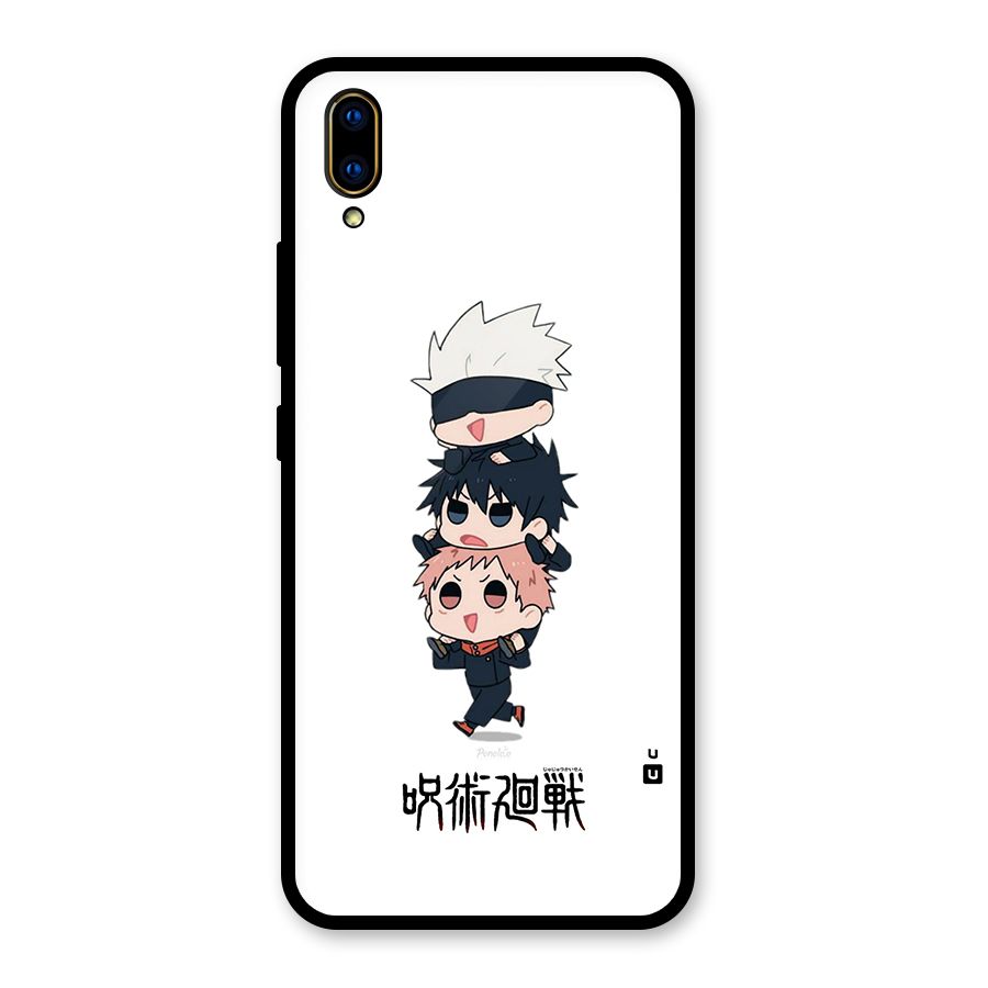 Top Gojo Squad Glass Back Case for Vivo V11 Pro
