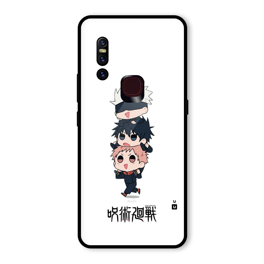 Top Gojo Squad Glass Back Case for Vivo V15