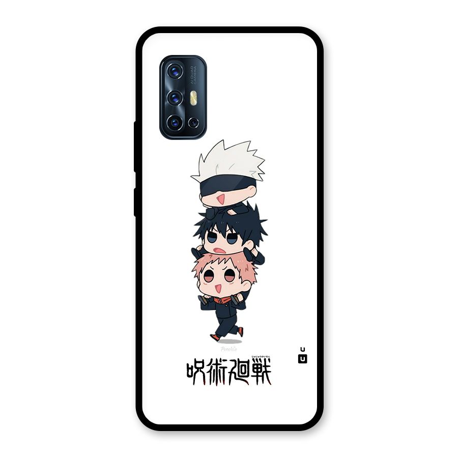 Top Gojo Squad Glass Back Case for Vivo V17