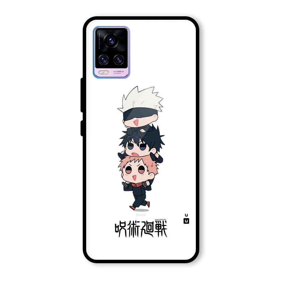 Top Gojo Squad Glass Back Case for Vivo V20 Pro