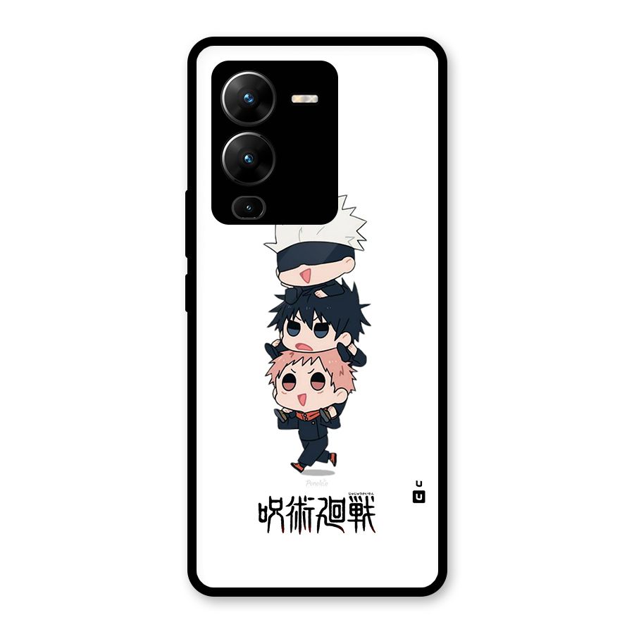 Top Gojo Squad Glass Back Case for Vivo V25 Pro