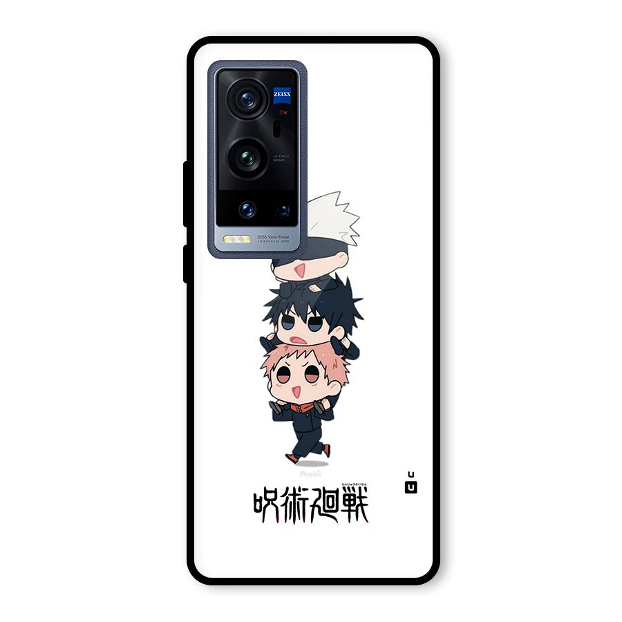 Top Gojo Squad Glass Back Case for Vivo X60 Pro Plus