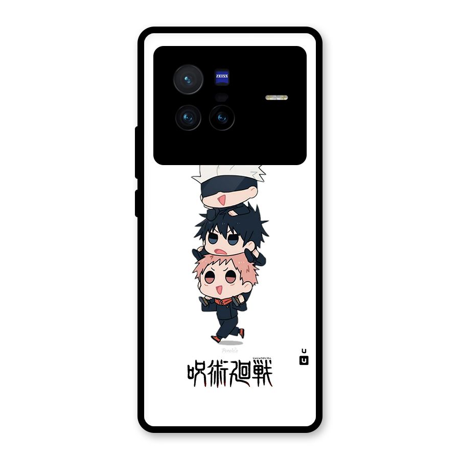 Top Gojo Squad Glass Back Case for Vivo X80