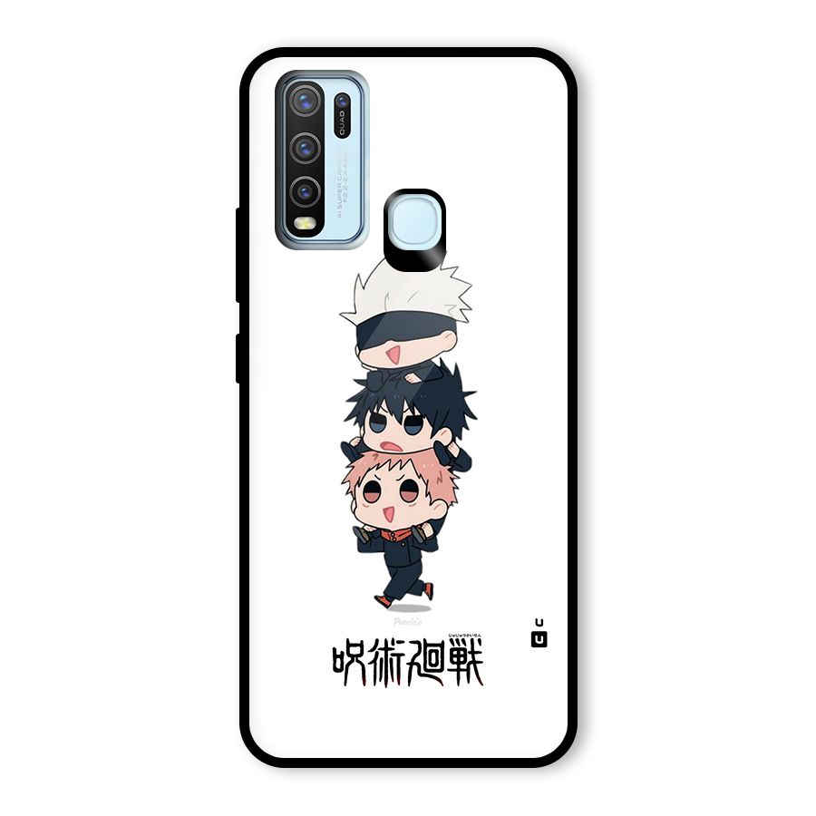 Top Gojo Squad Glass Back Case for Vivo Y30