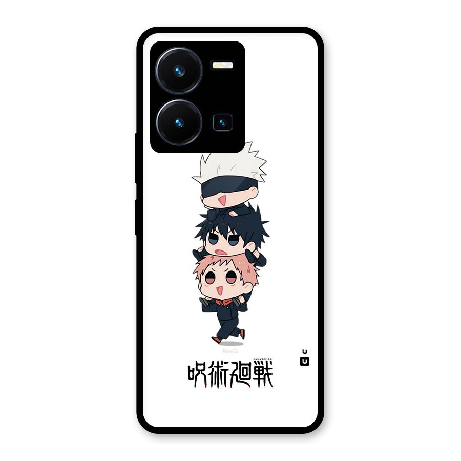Top Gojo Squad Glass Back Case for Vivo Y35