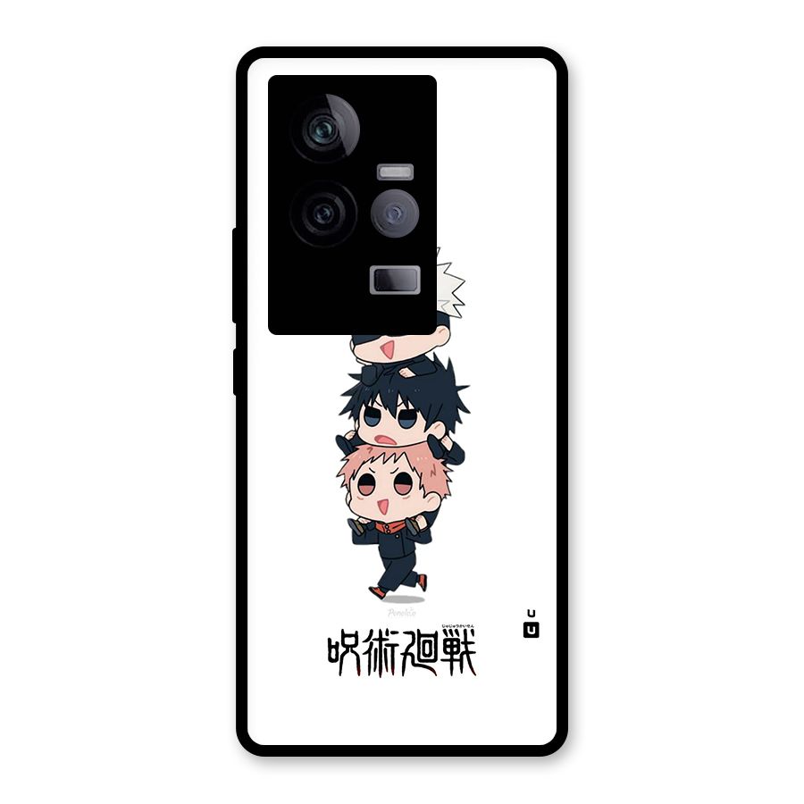 Top Gojo Squad Glass Back Case for Vivo iQOO 11 5G
