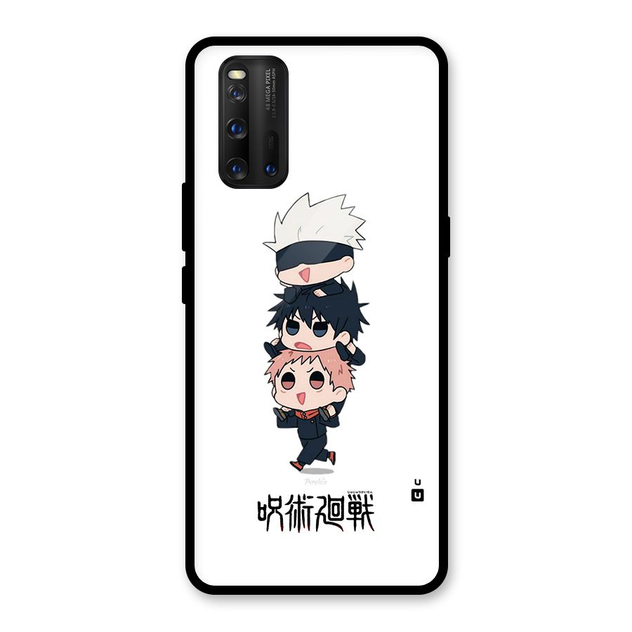 Top Gojo Squad Glass Back Case for Vivo iQOO 3