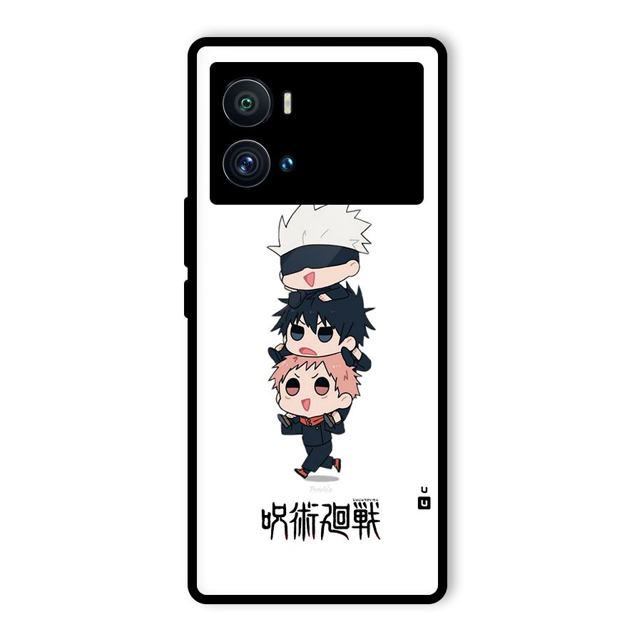 Top Gojo Squad Glass Back Case for Vivo iQOO 9 Pro