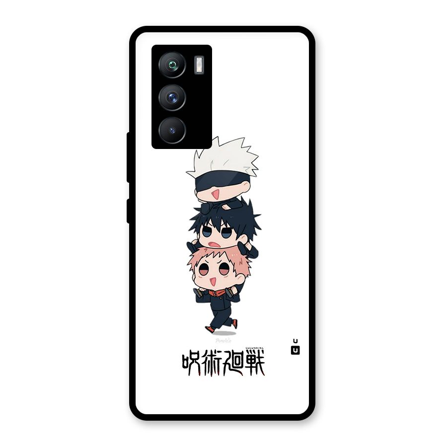 Top Gojo Squad Glass Back Case for Vivo iQOO 9 SE